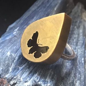 brass moth statement ring